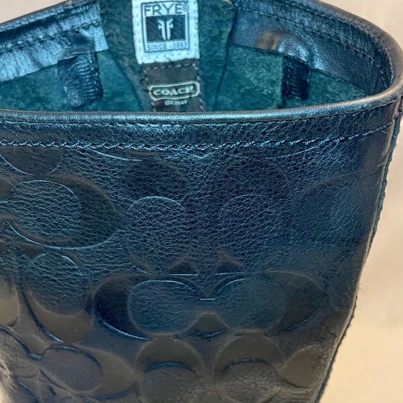 Frye x Coach Collab Veronica Black Leather Boots 7 B - Picture 4 of 10